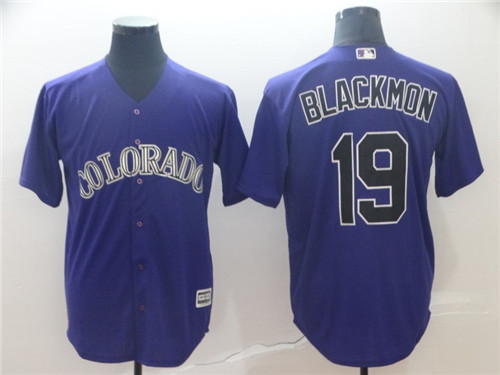 Rockies 19 Charlie Blackmon Purple Cool Base Jersey