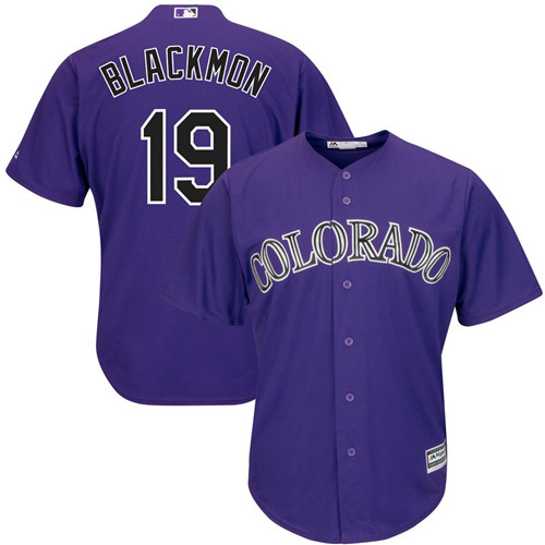 Rockies 19 Charlie Blackmon Purple Cool Base Jersey