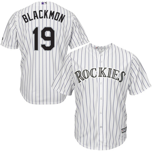 Rockies 19 Charlie Blackmon White Cool Base Jersey