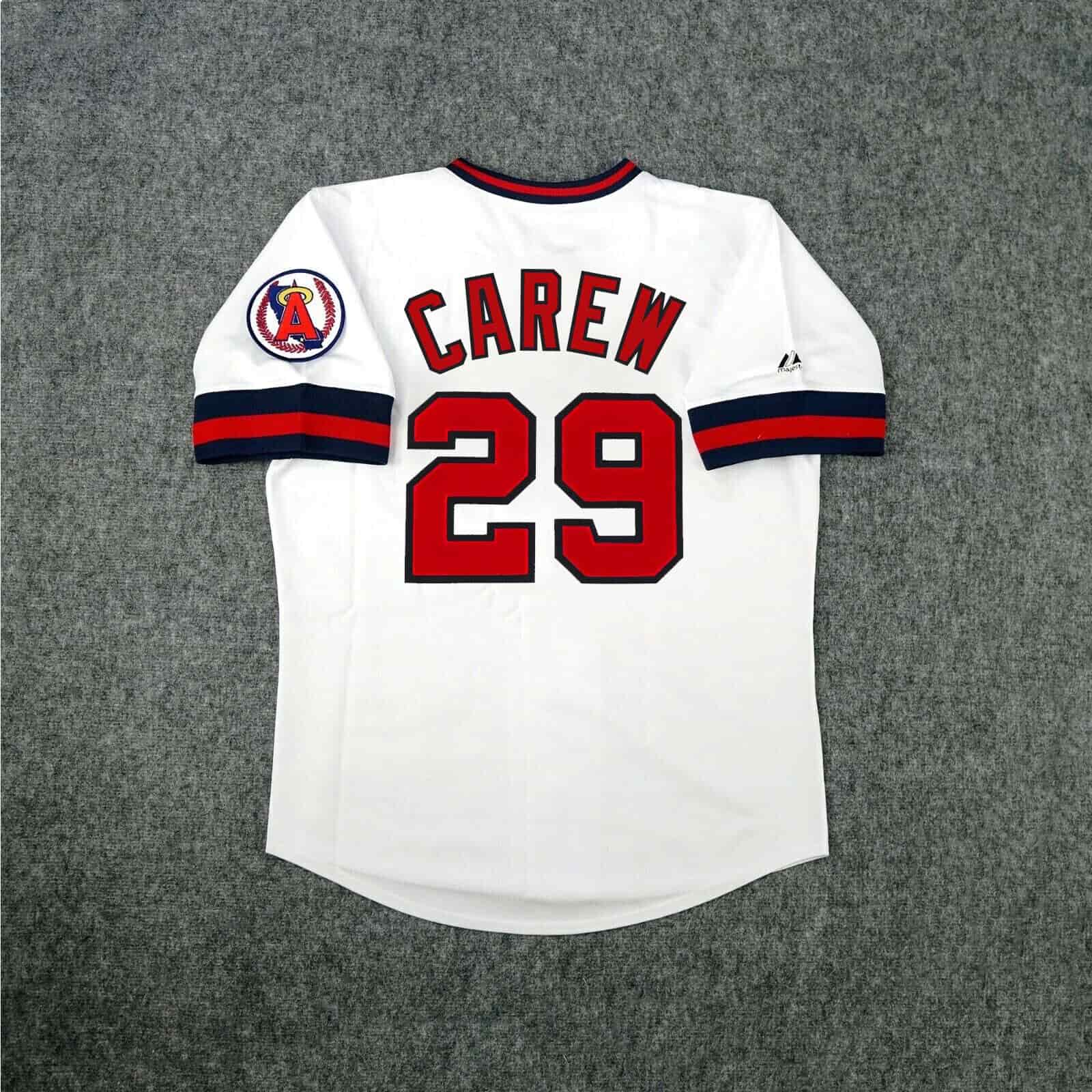 Rod Carew California Angels Men's Cooperstown Home White Throwback Jersey