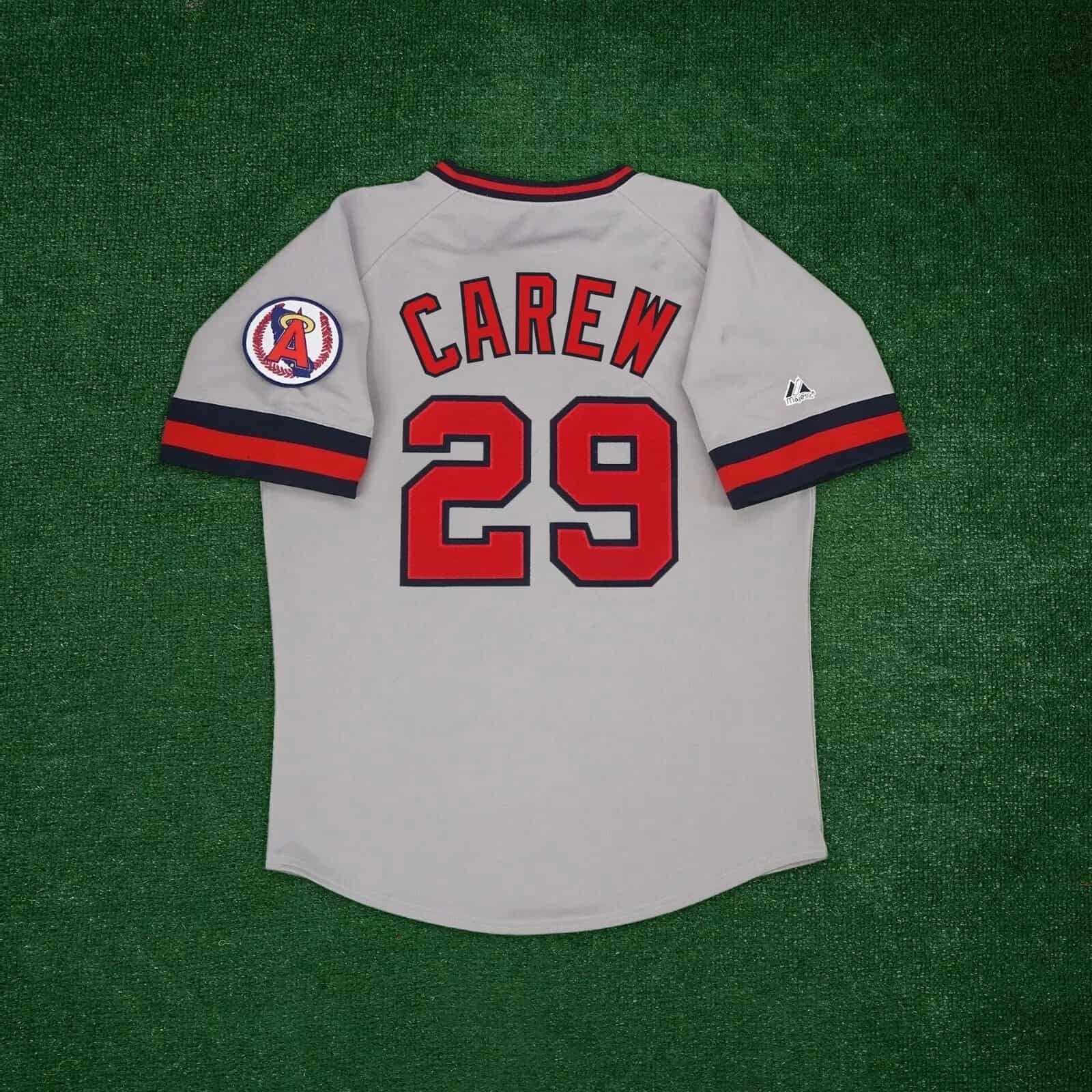 Rod Carew California Angels Men's Cooperstown Road Jersey w Team Patch