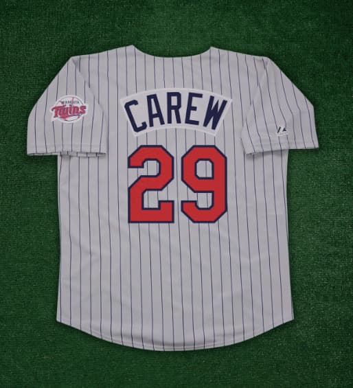 Rod Carew Minnesota Twins Cooperstown Men's Grey Road Throwback Jersey