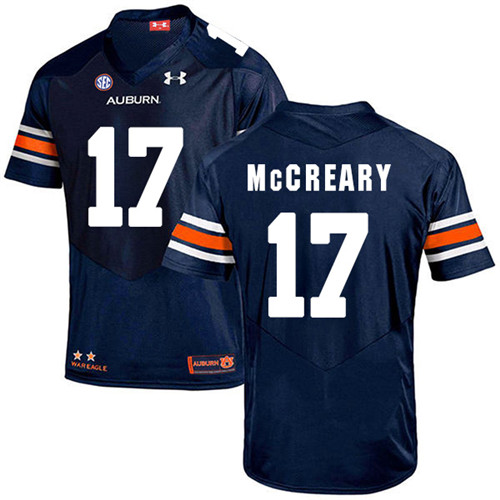 Roger McCreary Auburn Tigers Men's Jersey - #17 NCAA Navy Blue Stitched Authentic