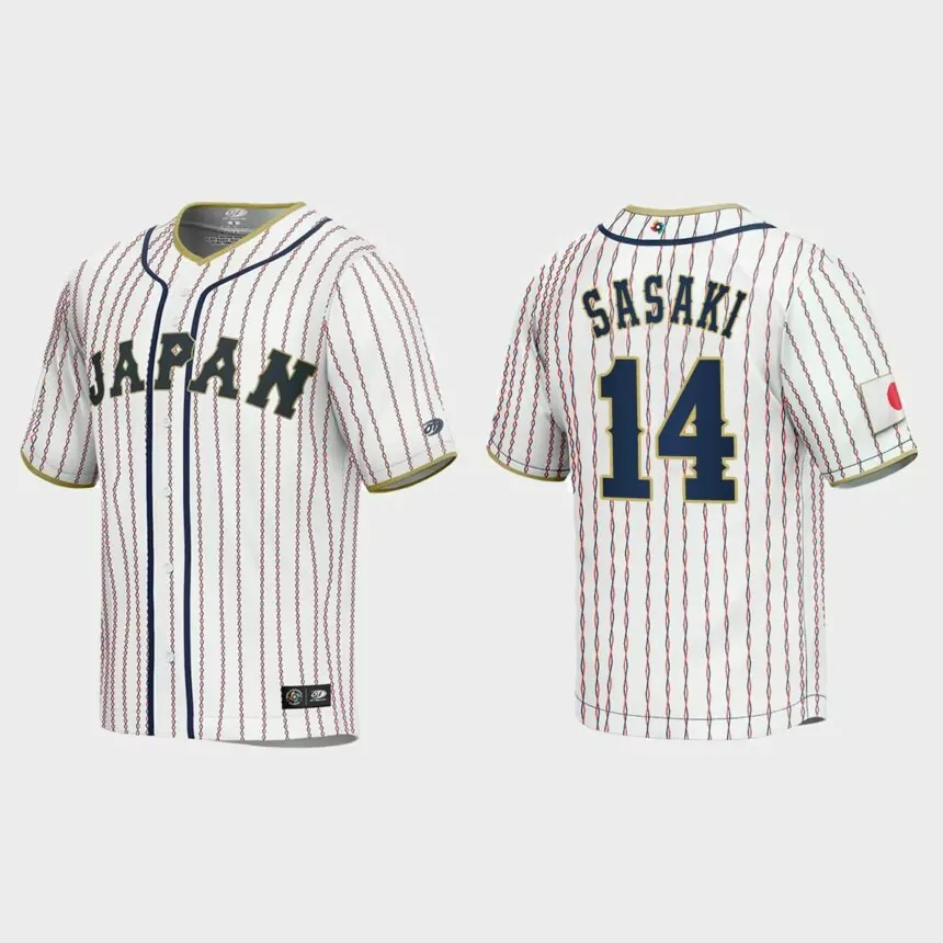 Roki Sasaki Japan Baseball 2023 World Baseball Classic Jersey – White