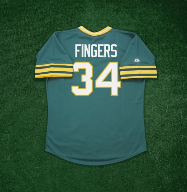 Rollie Fingers 1975 Oakland Athletics Cooperstown Home & Road  Throwback Jersey