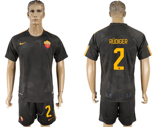 Roma #2 Rudiger Sec Away Soccer Club Jersey