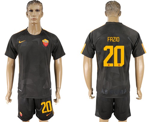 Roma #20 Fazio Sec Away Soccer Club Jersey