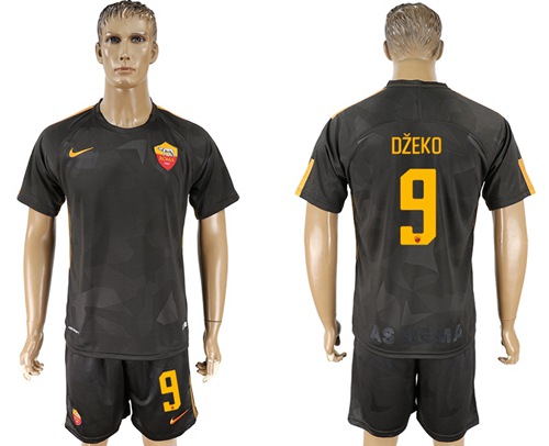 Roma #9 Dzeko Sec Away Soccer Club Jersey