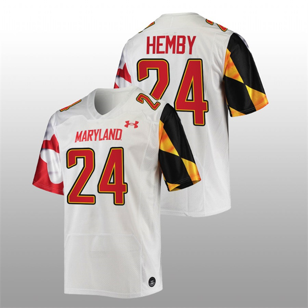 Roman Hemby Maryland Terrapins White 2022-23 College Football Replica Jersey Men's Jersey Maryland Terrapins Roman Hemby College Football White Replica Jersey