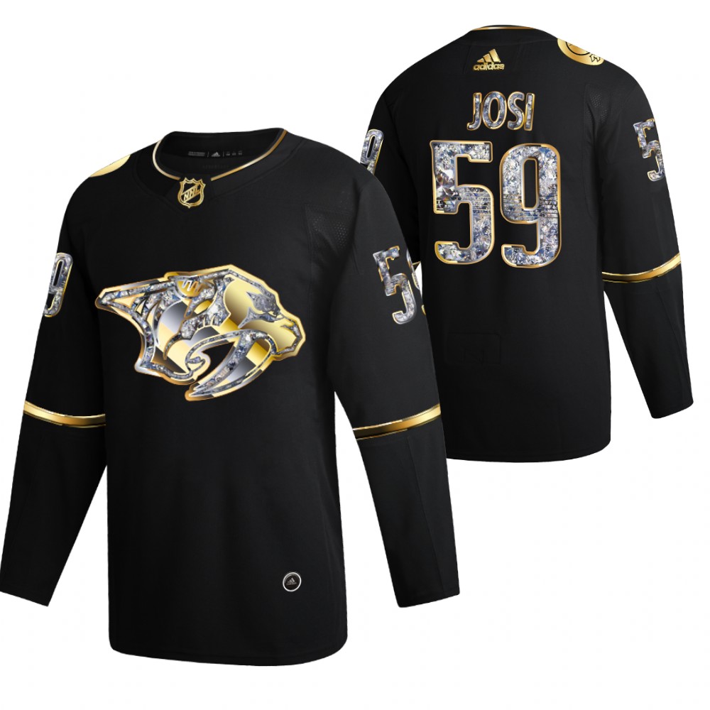 Roman Josi Predators #59 Black Diamond Edition 2022 Stanley Cup Playoffs Jersey