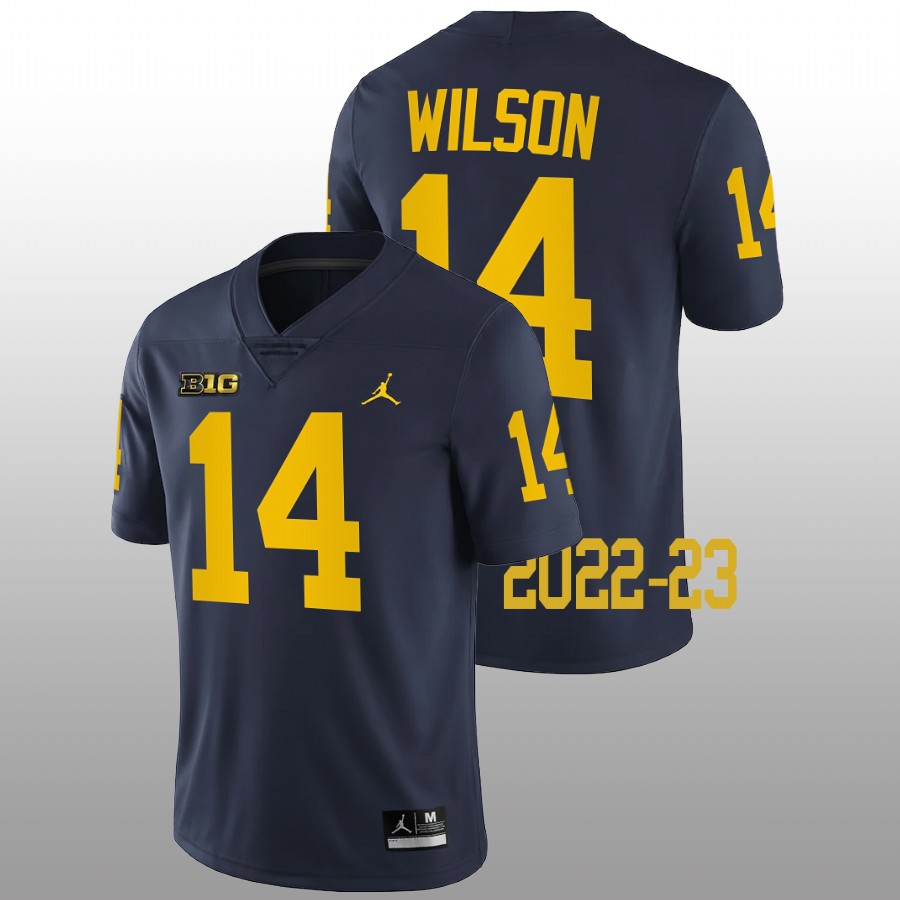 Roman Wilson Michigan Wolverines Navy 2022-23 College Football Game Jersey