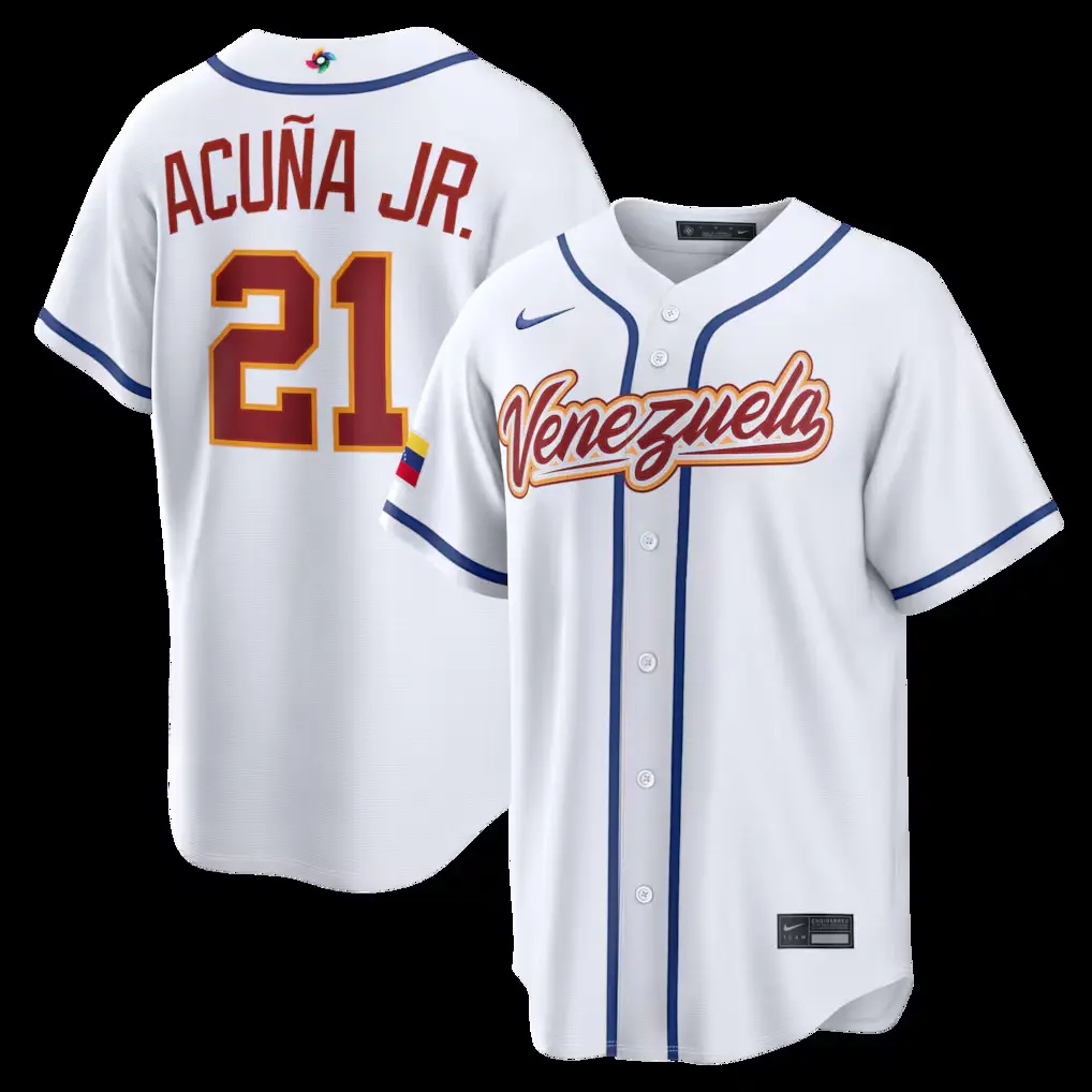 Ronald Acu?a Jr. Venezuela Baseball Nike 2026 World Baseball Classic Home Stadium  Jersey - White