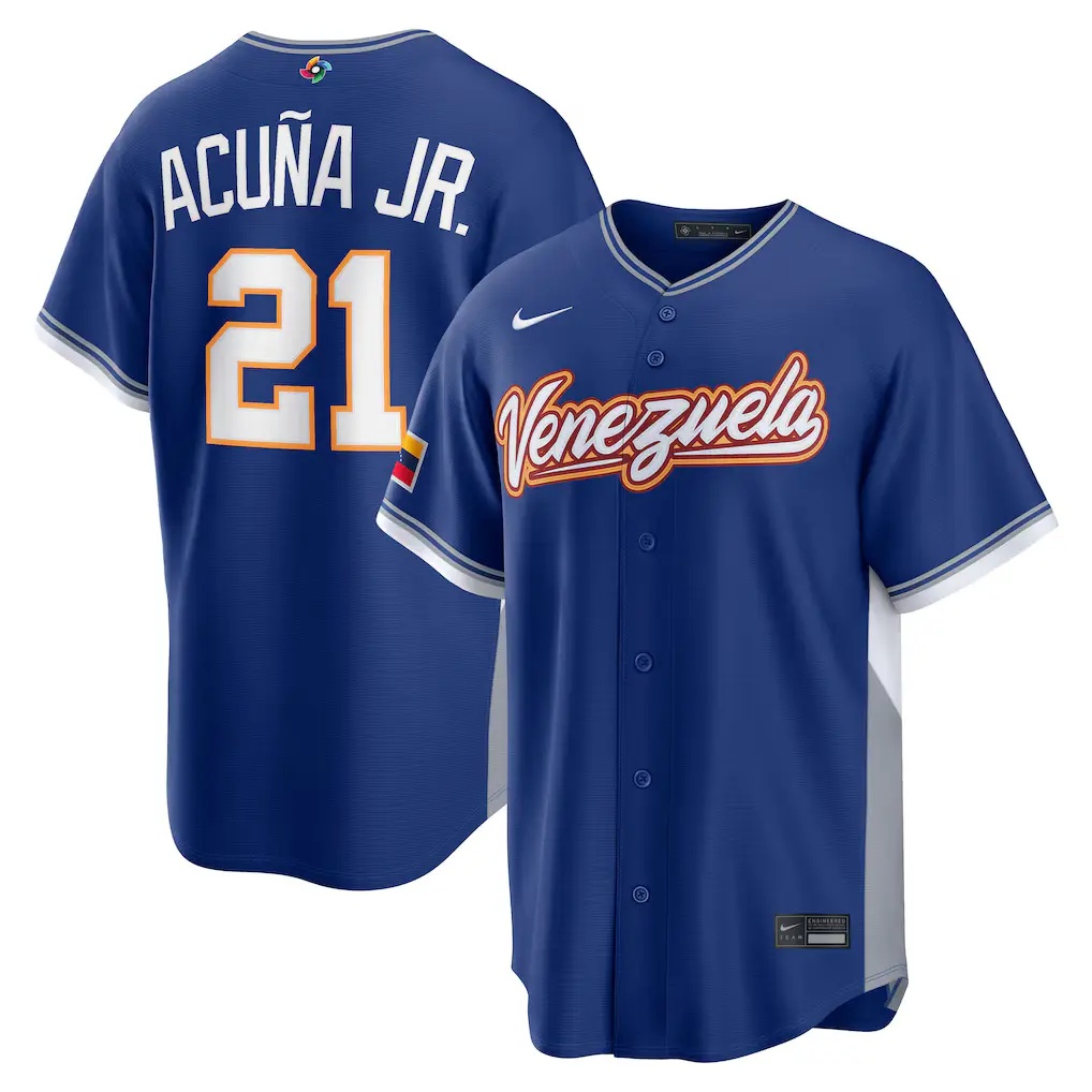 Ronald Acu?a Jr. Venezuela Baseball Nike 2026 World Baseball Classic Road Stadium Jersey -  Royal