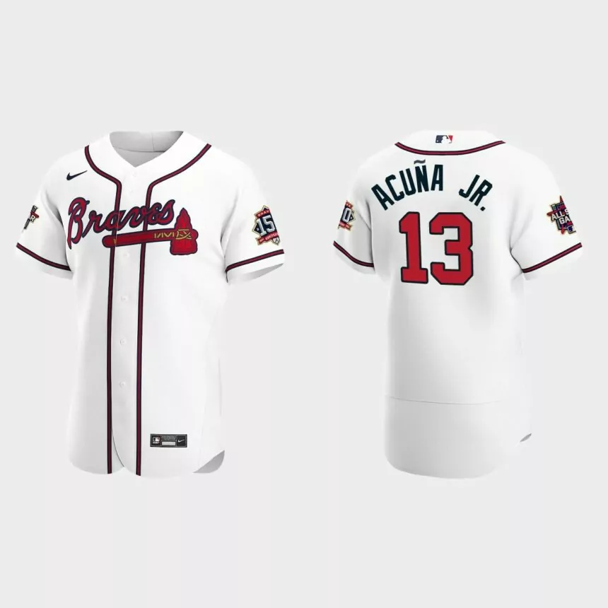 Ronald Acuna Jr. #13 Atlanta Braves 2021 MLB All-Star Game Authentic Jersey – White