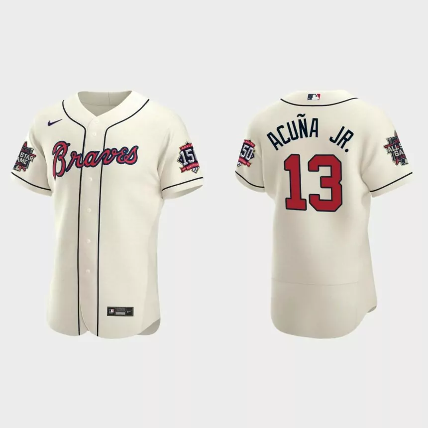 Ronald Acuna Jr. #13 Atlanta Braves Authentic Alternate 2021 MLB All-Star Jersey – Cream