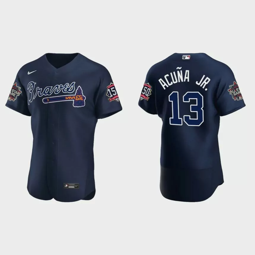 Ronald Acuna Jr. #13 Atlanta Braves Authentic Alternate 2021 MLB All-Star Jersey – Navy