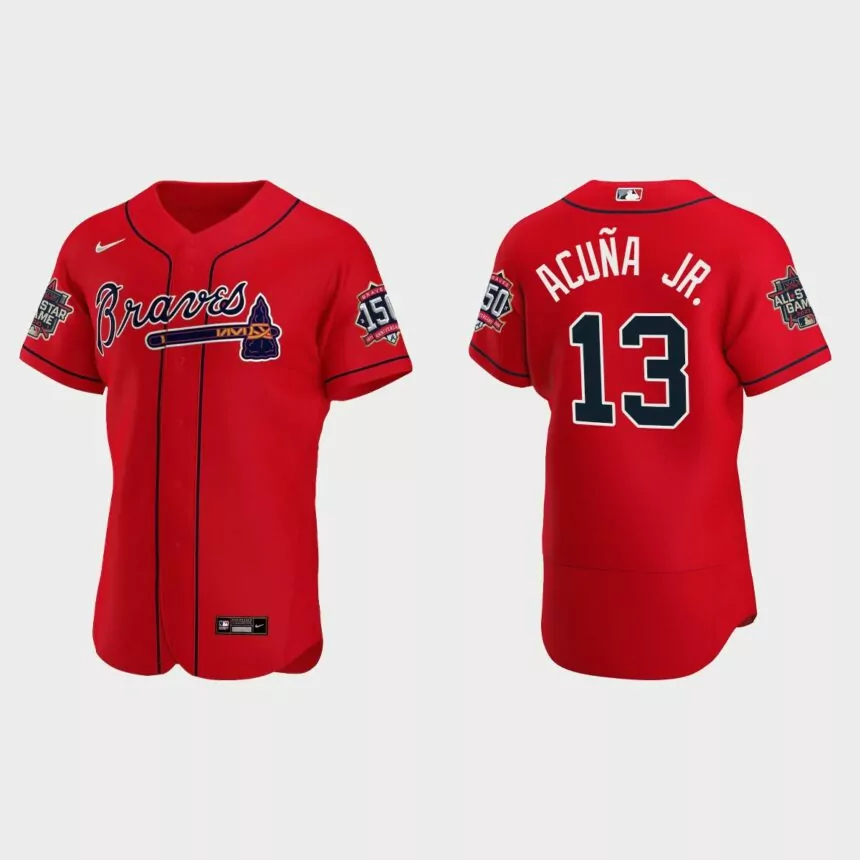 Ronald Acuna Jr. #13 Atlanta Braves Authentic Alternate 2021 MLB All-Star Jersey – Red