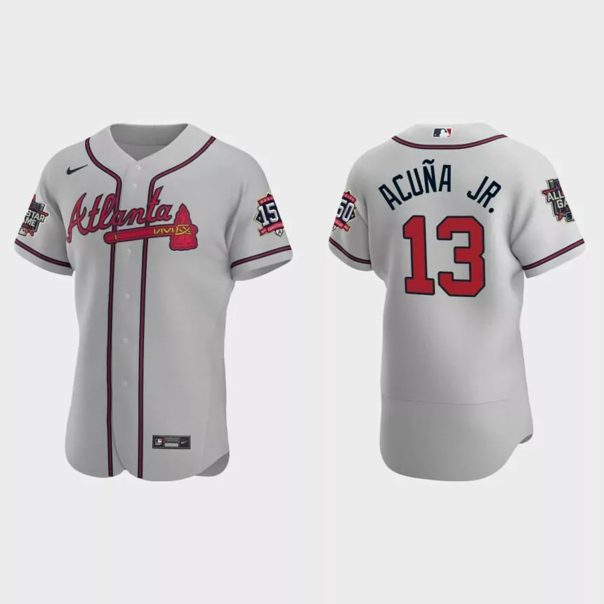 Ronald Acuna Jr. #13 Atlanta Braves Authentic Road 2021 MLB All-Star Jersey – Gray
