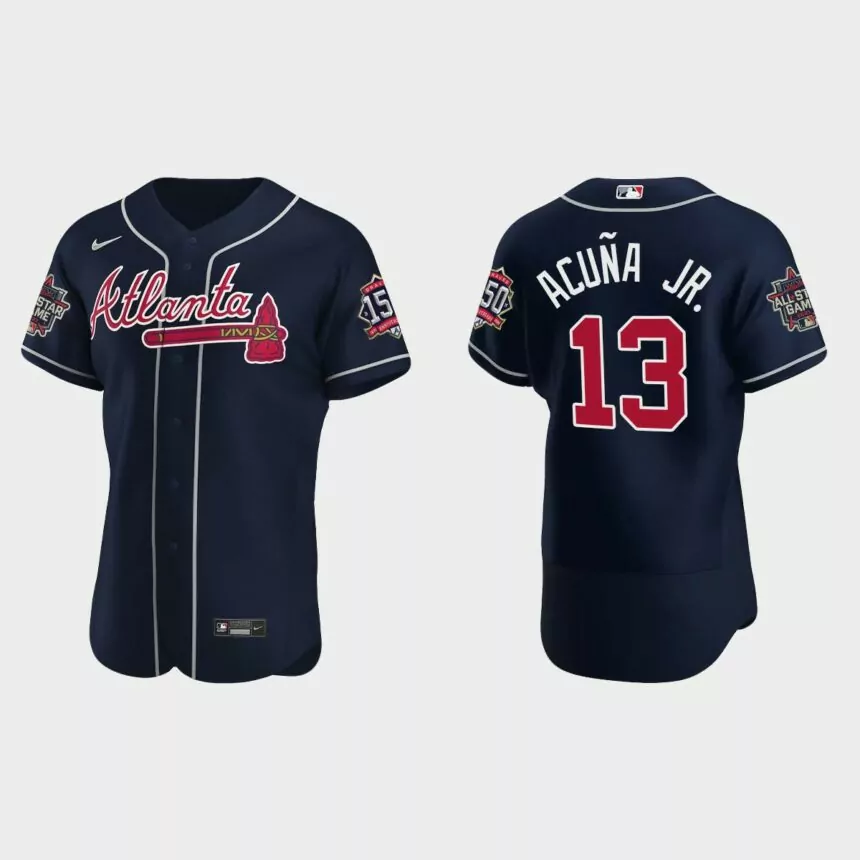 Ronald Acuna Jr. #13 Atlanta Braves Authentic Team 2021 MLB All-Star Jersey – Navy