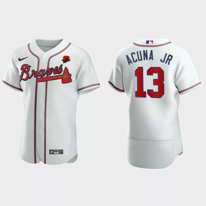 Ronald Acuna Jr. Atlanta Braves 2021 Memorial Day Authentic Jersey – White