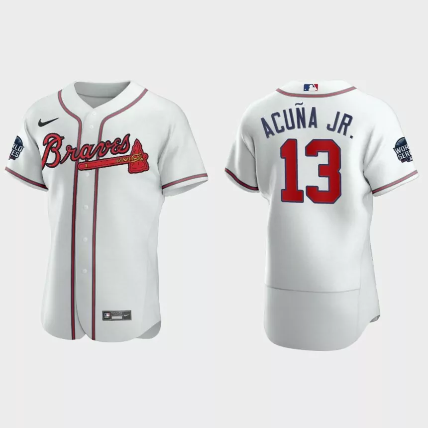 Ronald Acuna Jr. Atlanta Braves 2021 World Series Authentic Jersey – White