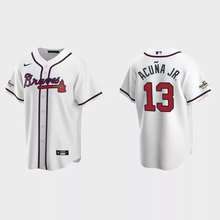 Ronald Acuna Jr. Atlanta Braves 2022 Postseason Replica Jersey – White