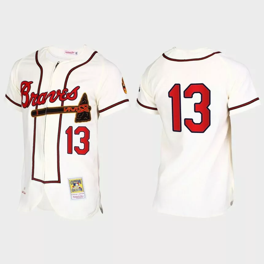 Ronald Acuna Jr. Atlanta Braves Throwback Authentic Jersey – Cream