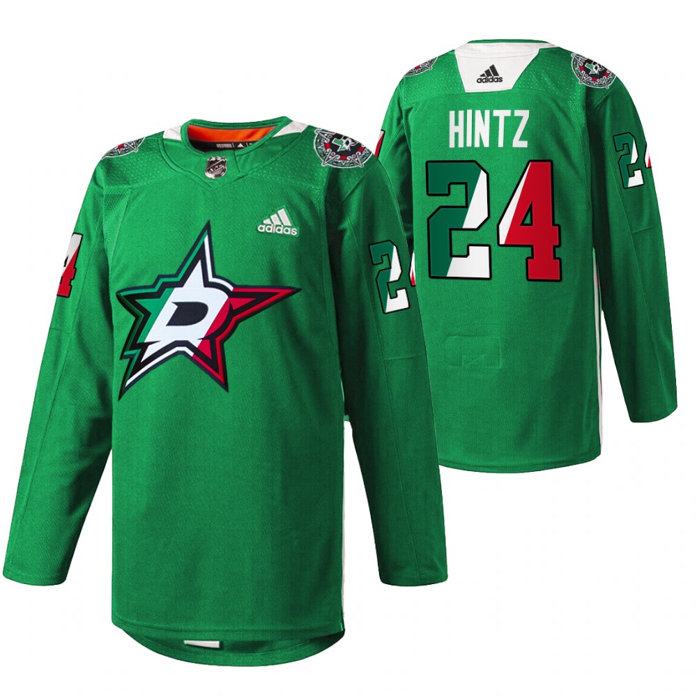 Roope Hintz Stars Noche Mexicana Jersey Green Special Warmup
