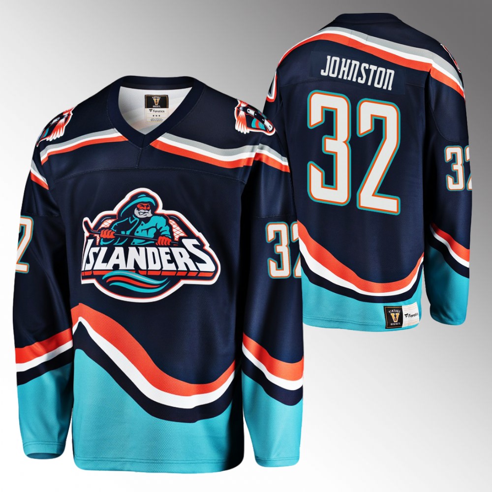 Ross Johnston 2022-23 New York Islanders Reverse Retro 2.0 Navy Jersey Replica