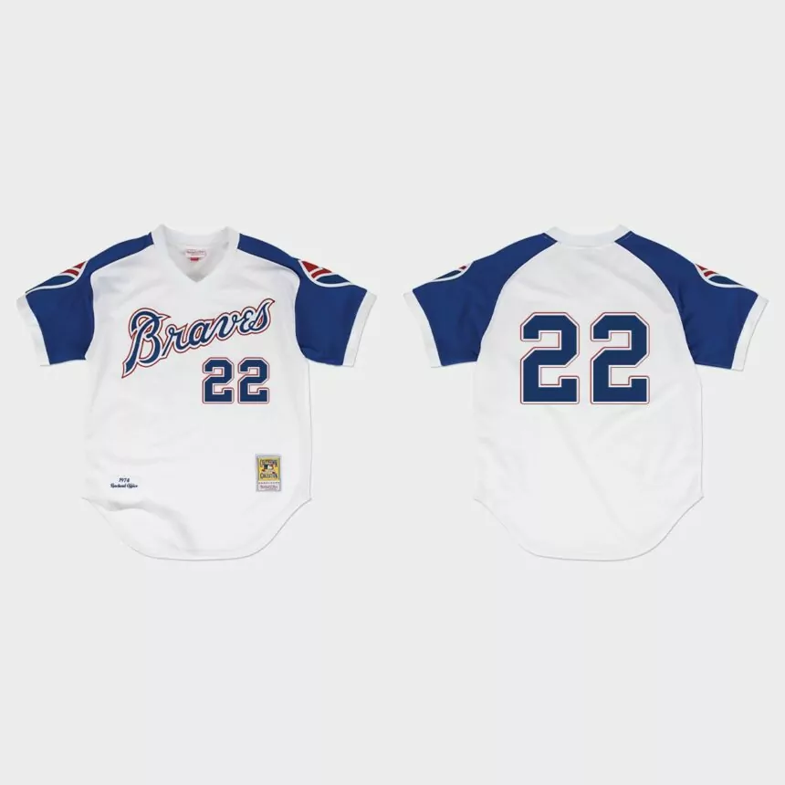 Rowland Office Atlanta Braves 1974 Authentic Home Jersey – White