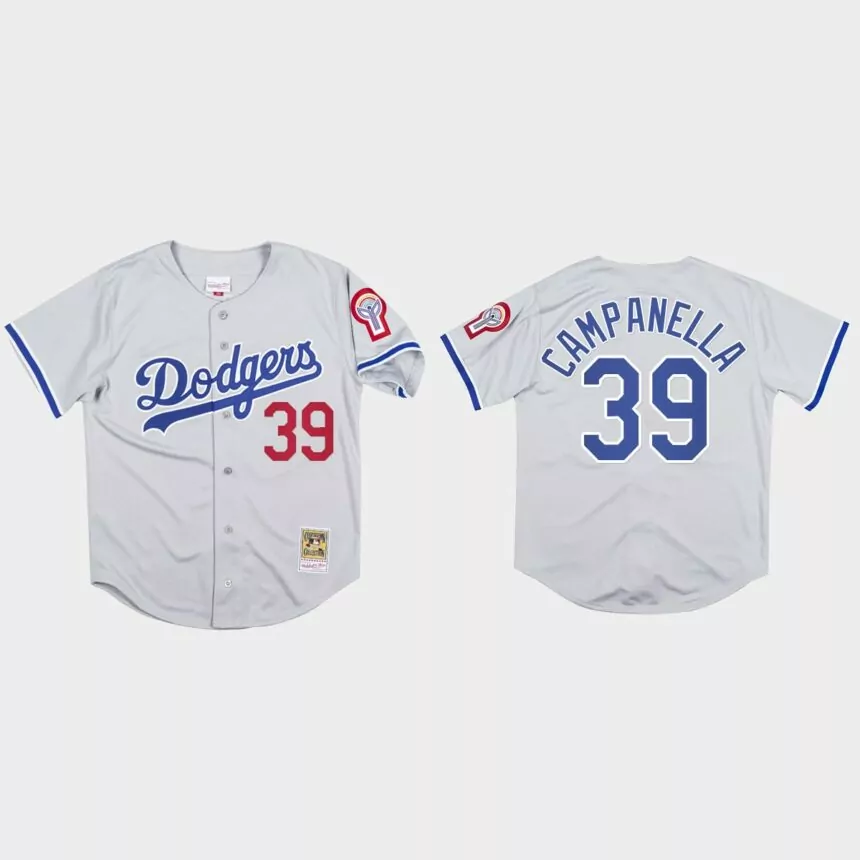 Roy Campanella #39 Los Angeles Dodgers Mitchell & Ness 1981 Authentic Jersey – Gray