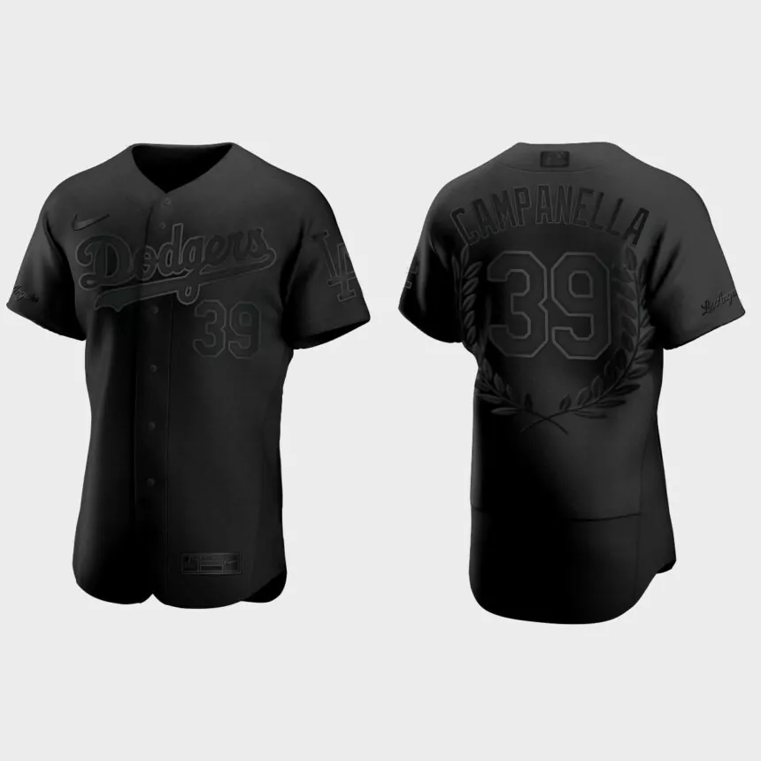 Roy Campanella #39 Los Angeles Dodgers Retirement Awards Collection Jersey – Black