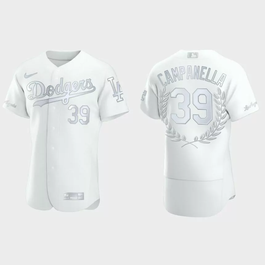 Roy Campanella #39 Los Angeles Dodgers Retirement Awards Collection Jersey – White