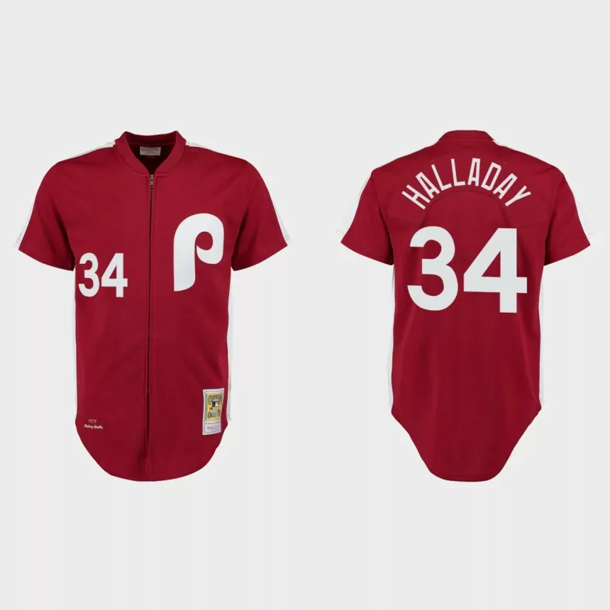 Roy Halladay Philadelphia Phillies 1979 Throwback Authentic Jersey – Maroon