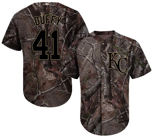 Royals #41 Danny Duffy Camo Realtree Collection Cool Base Stitched Baseball Jersey