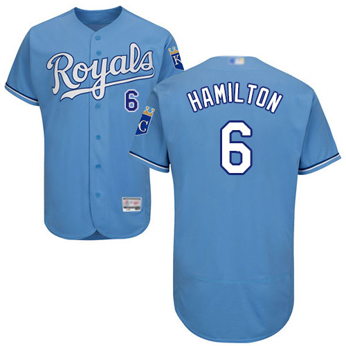 Royals #6 Billy Hamilton Light Blue Flexbase Authentic Collection Stitched Baseball Jersey