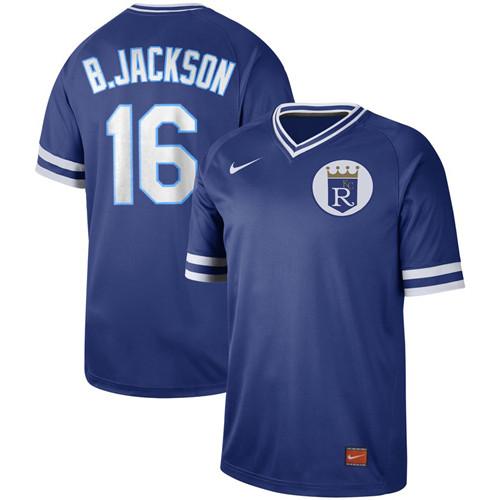 Royals 16 Bo Jackson Blue Throwback Jersey