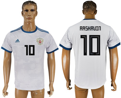 Russia #10 Arshavin Away Soccer Country Jersey