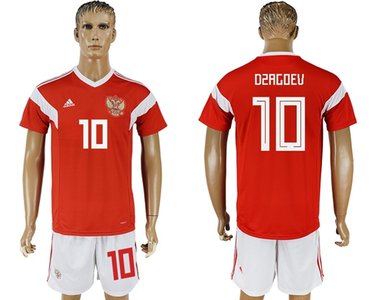 Russia #10 Dzagoev Home Soccer Country Jersey
