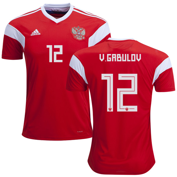 Russia #12 V.Gabulov Home Soccer Country Jersey