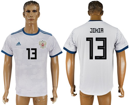 Russia #13 Jikia Away Soccer Country Jersey