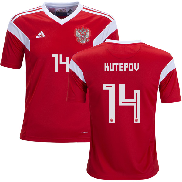Russia #14 Kutepov Home Kid Soccer Country Jersey