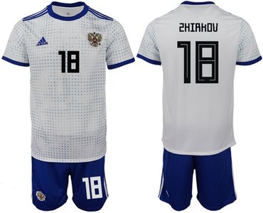 Russia #18 Zhirkov Away Soccer Country Jersey