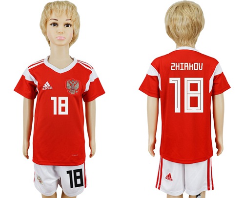 Russia #18 Zhirkov Home Kid Soccer Country Jersey