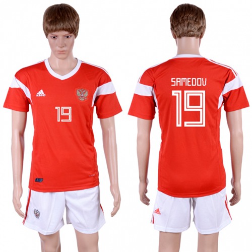 Russia #19 Samedov Home Soccer Country Jersey