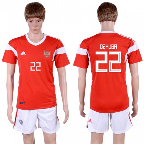 Russia #22 Dzyuba Home Soccer Country Jersey