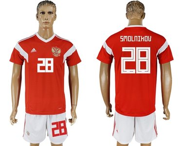 Russia #28 Smolnikov Home Soccer Country Jersey