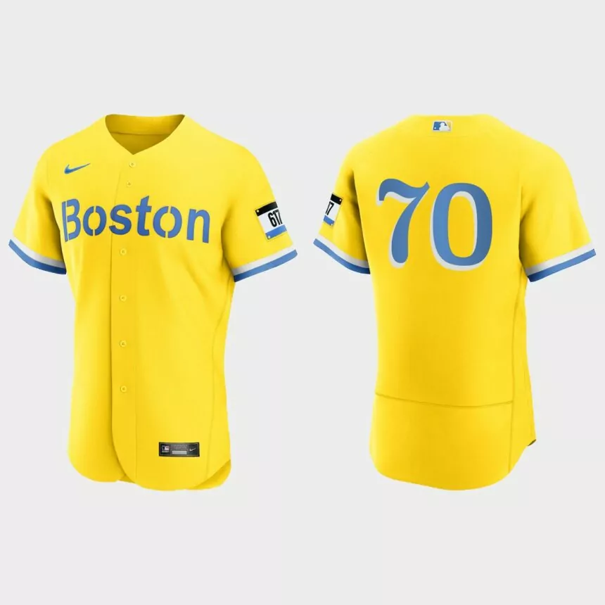 Ryan Brasier Boston Red Sox City Connect Authentic Jersey – Gold Light Blue