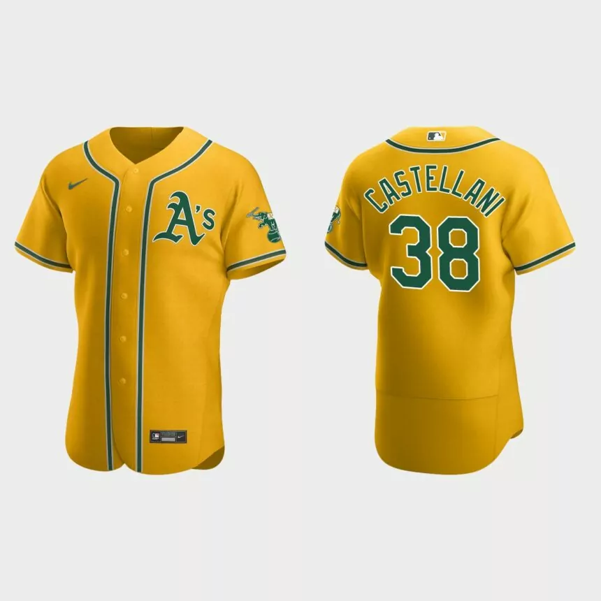 Ryan Castellani Oakland Athletics Authentic Home Jersey – Gold