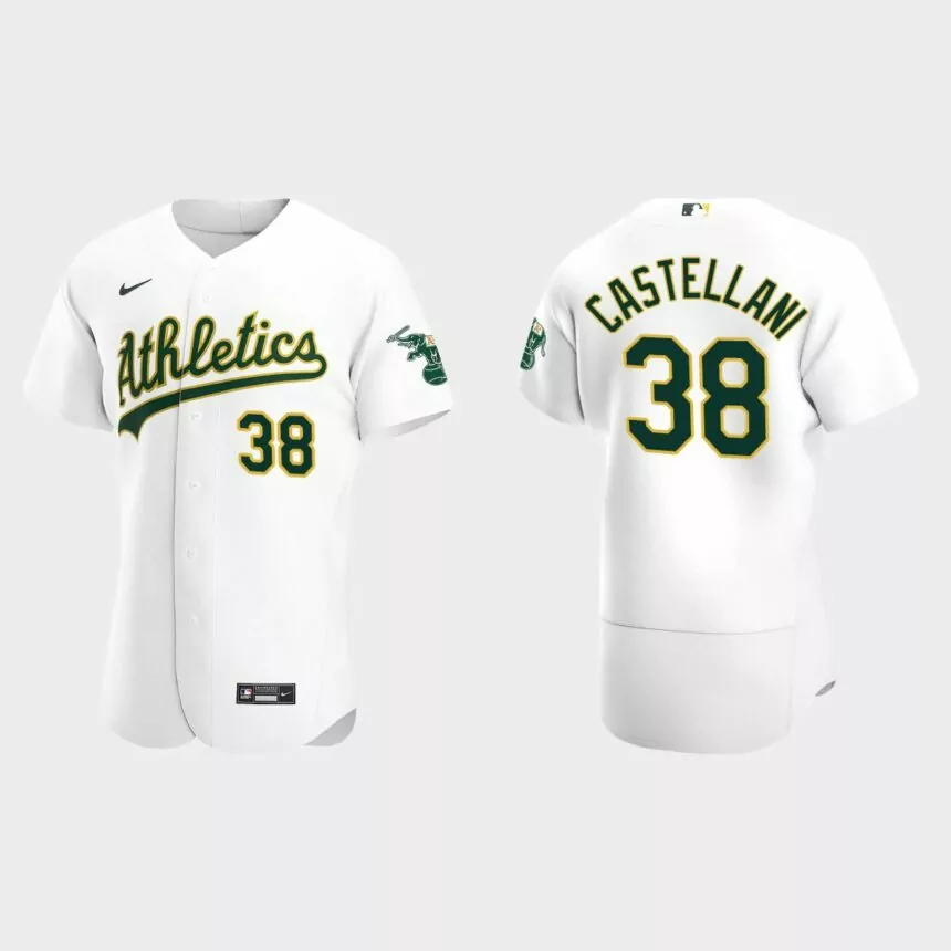Ryan Castellani Oakland Athletics Authentic Home Jersey – White